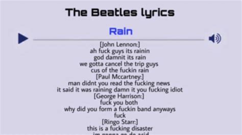 it rains lyrics|song rain by the beatles.